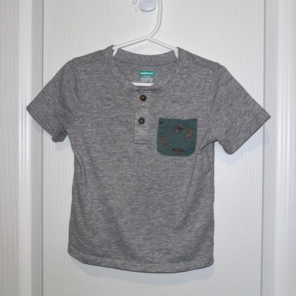 Garanimals Gray Short Sleeve Tee with Blue Pocket